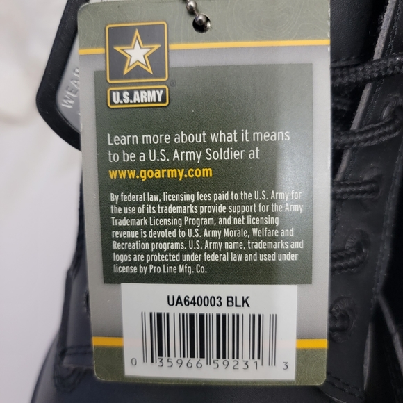 U.S. Army Official Licensed Product Black Tactical/Uniform/Work Boots Size 10 - Picture 11 of 16
